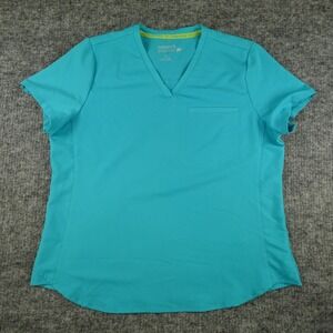 Fabletics Vital Scrub Top Womens Extra Large Turquois 1 Pocket Performance XL‎